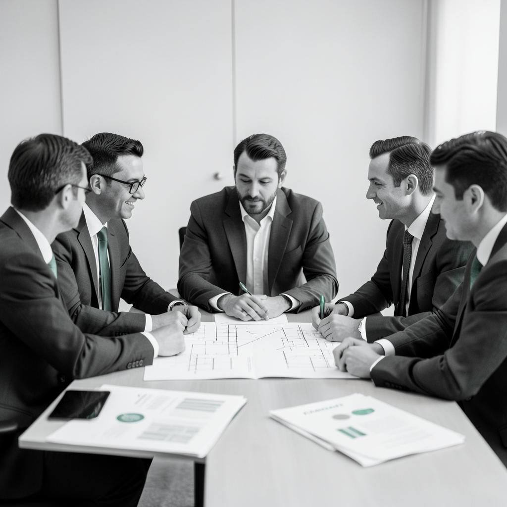Executives collaborating to build leadership strategy