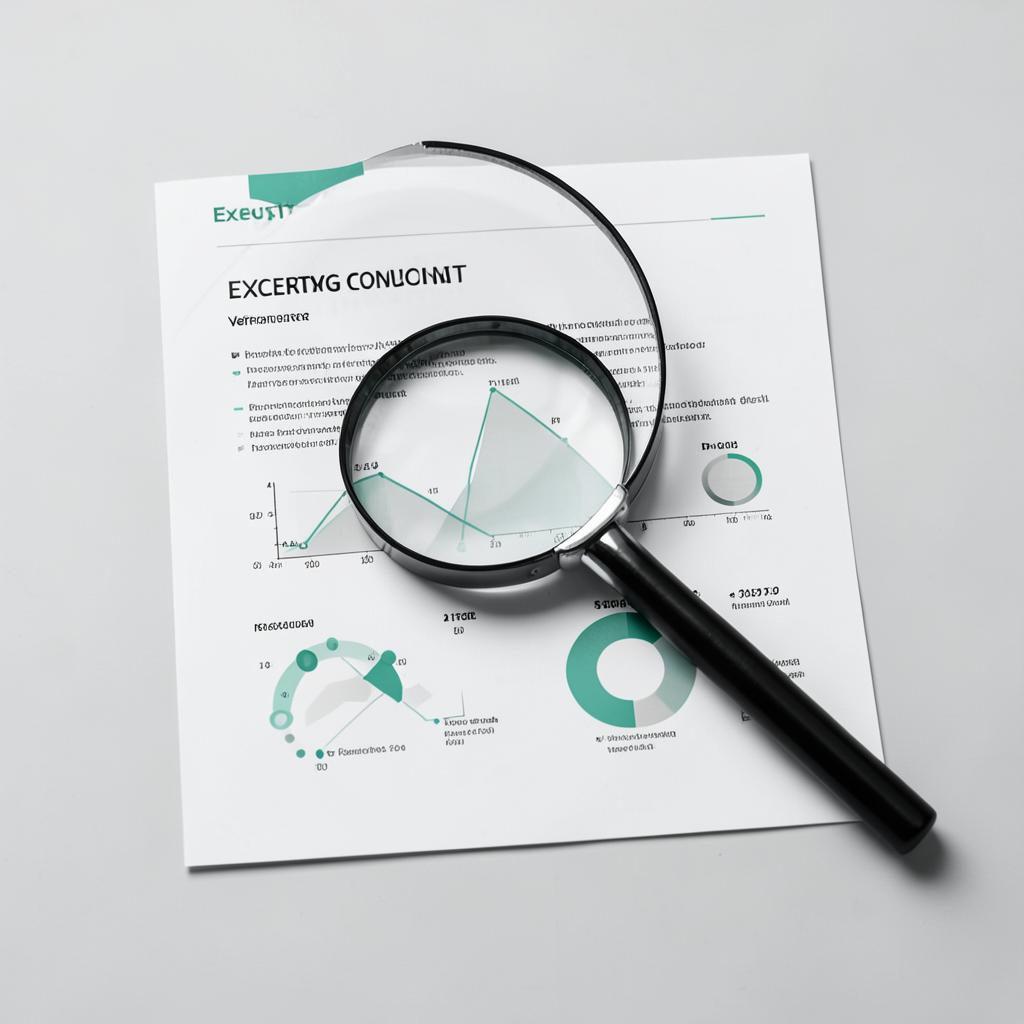 Magnifying glass over a performance effectiveness report